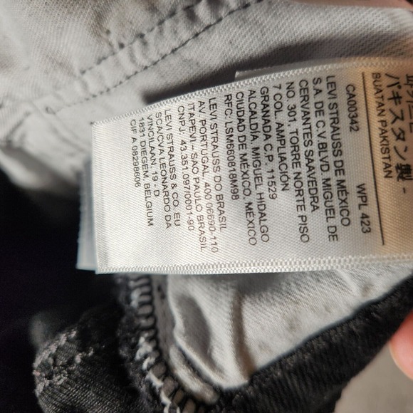 Levi's 512 Jeans Men's 32X28 (Tag‎ 33X30) Black Slim Tapered Fit Zip Fly Denim - Picture 10 of 16